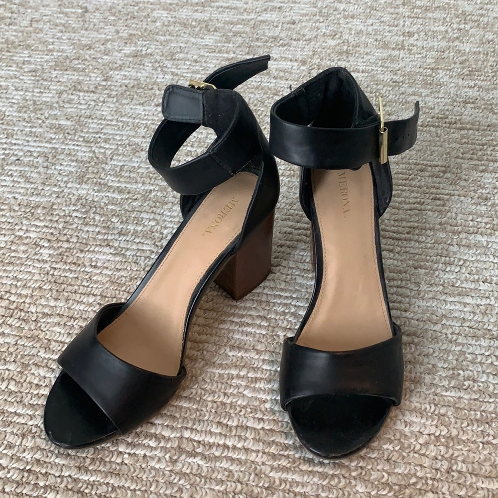 Black block heels